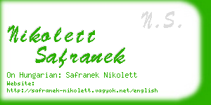 nikolett safranek business card